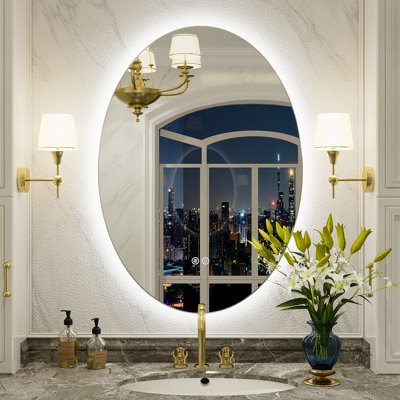 Wayfair Basics® UL Certified LED Anti-Fog Tempered Glass Oval Bathroom/Vanity Mirror 