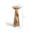 Modern Faux Stone Side Table Travertine and Onyx Finish Set of 2 for Indoor and Outdoor Use