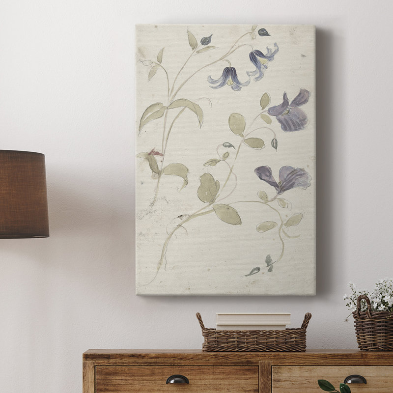 Motif floral rétro CCXVII - galerie Cavas, H 18 po x l 12 po