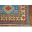 Tapis bleu géométrique Kazak 3 x 4