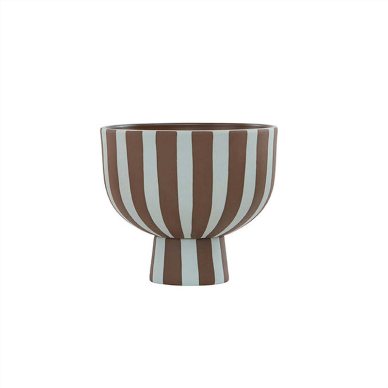 Toppu Ceramic Serving Bowl, Brown/White