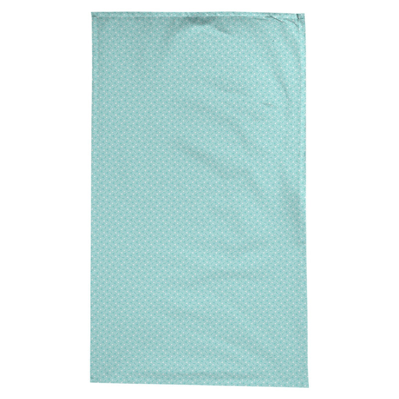 Nappe à motif géométrique 100% coton leffel, Bleu sarcelle / blanc