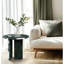 Table basse ronde en marbre naturel, 17,7 po de largeur, style luxueux, surface polie H 15,8 po, finition, assemblage facile