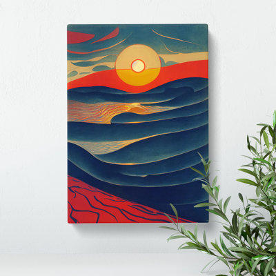 Spellbinding Abstract Ocean Sunset - Wrapped Canvas Print