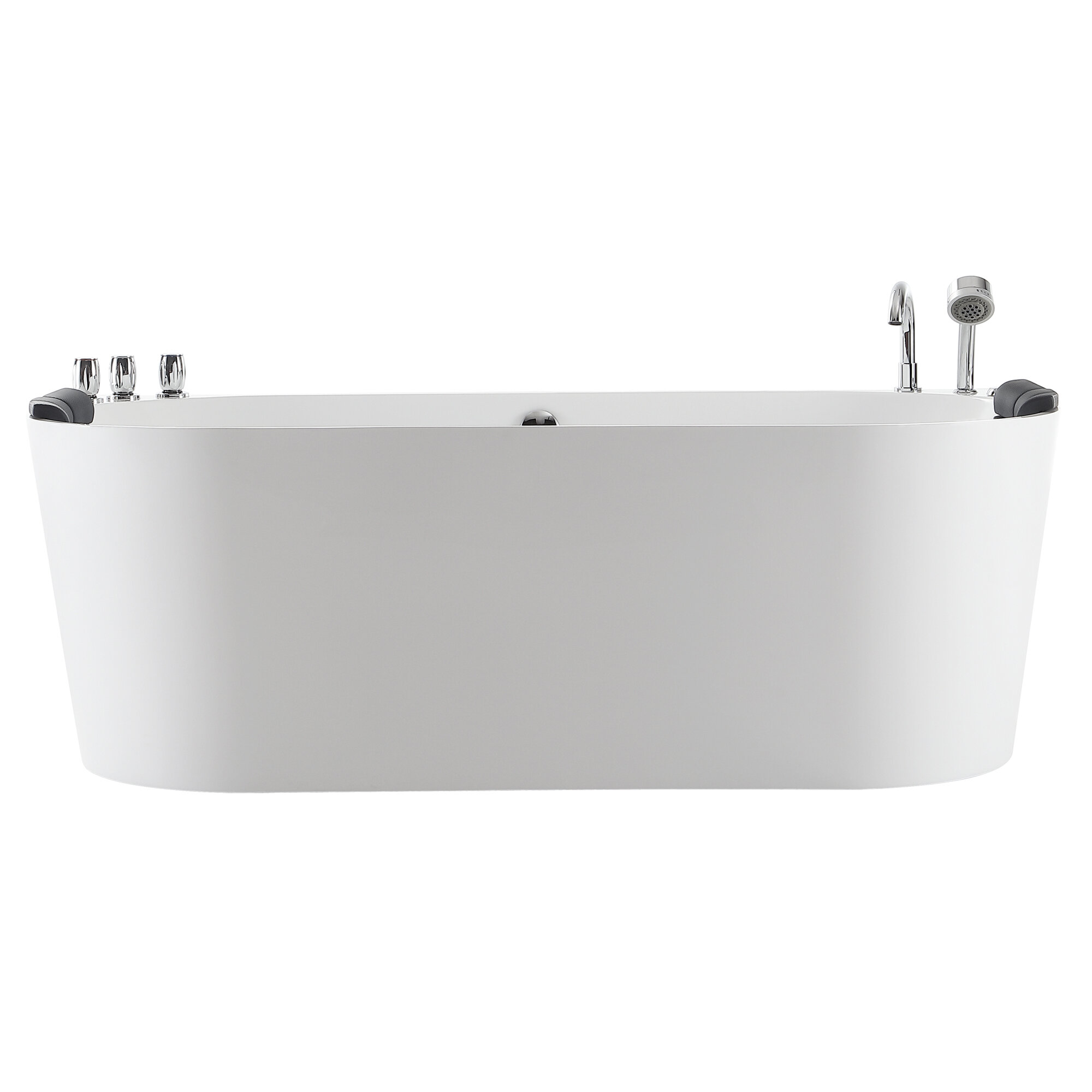 Empava 67'' X 33.5'' Freestanding Whirlpool Acrylic Bathtub With Faucet ...