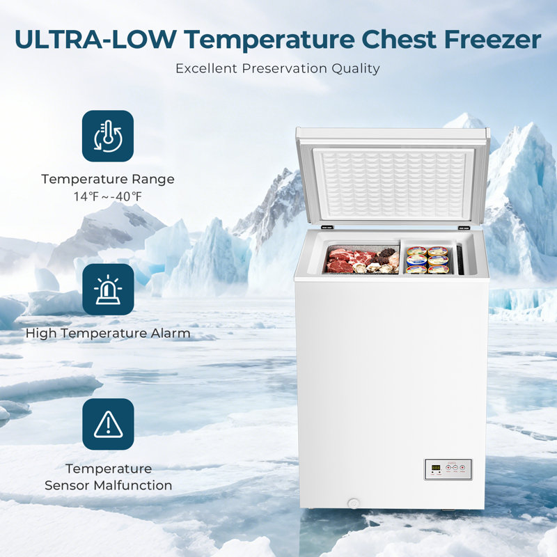 Low Temperature Freezer 14~-40℉, 3.21 Cu.ft, Electronic Control, White