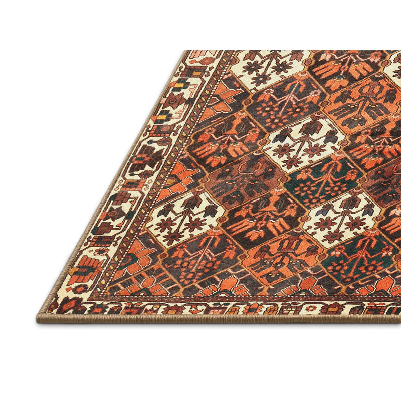 Tapis orange Southwestern, Rectangle 7 pi x 10 pi