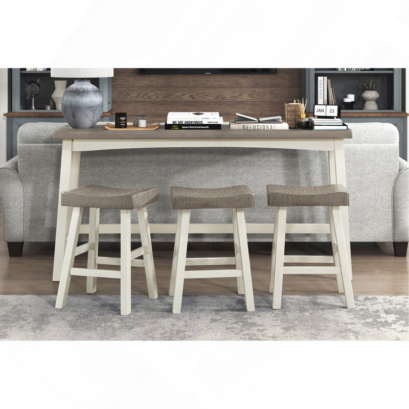 Ensemble de 4 tabourets à hauteur de comptoir, tabourets de table et de comptoir Transition, Café, Café / blanc, Blanc