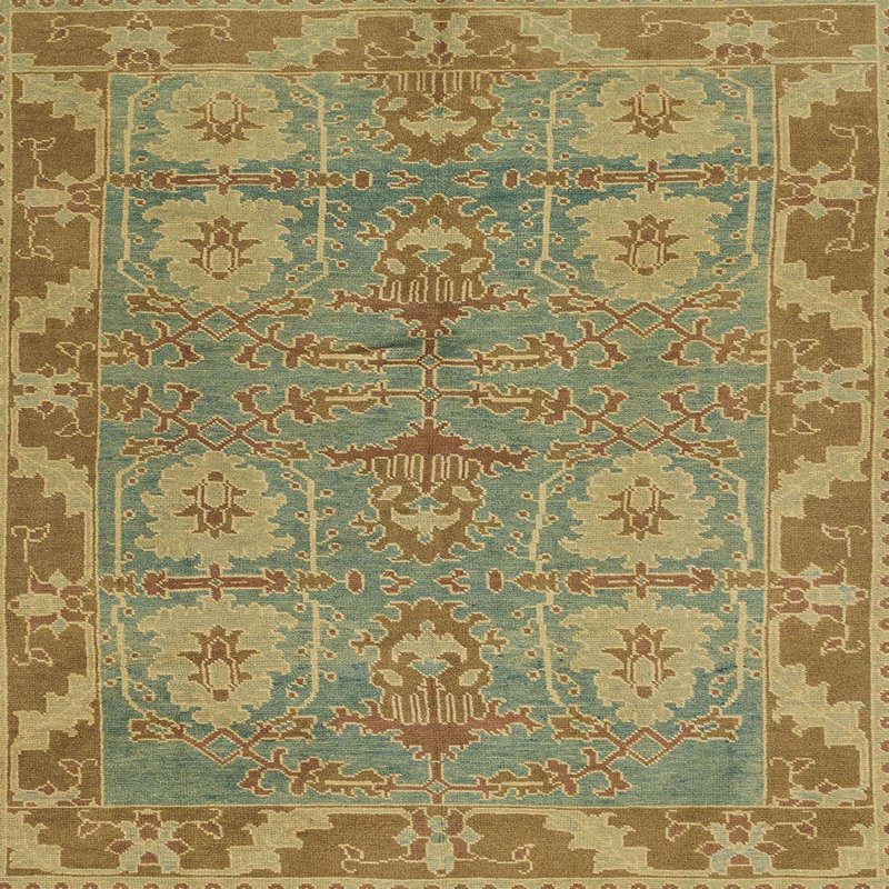 Tapis décoratif multicolore à motif abstrait, Carré 5 pi