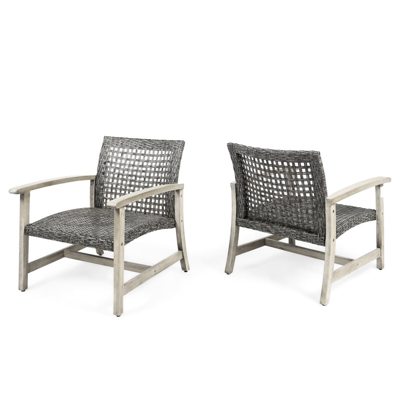 Grey And Black Outdoor Chair - Made From Wood Stylish Garden Design