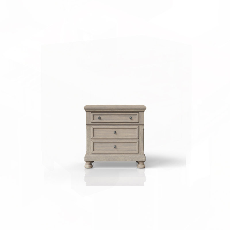 Table de chevet cerise foncée, Gris antique
