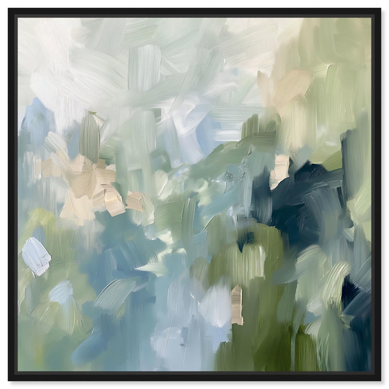 Minted Brush Canvas Minimal Abstracts by Art Remedy, 41" H x 41" W, Gold, Floater Framed Print