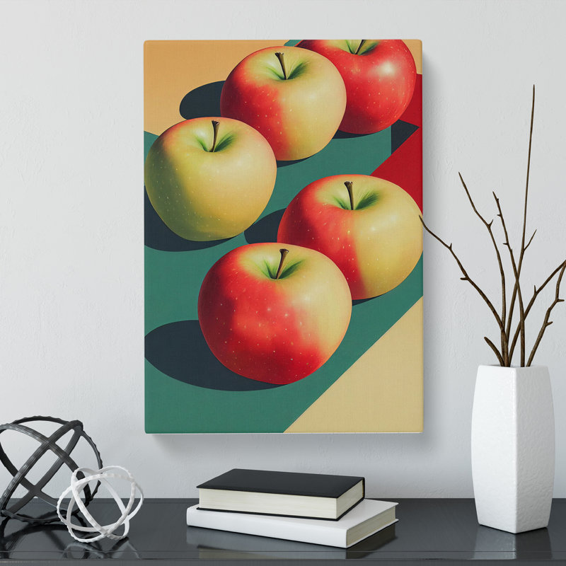 Weldona Five Apples - Wrapped Canvas Print, 50cm H x 35cm W x 3cm D, No frame