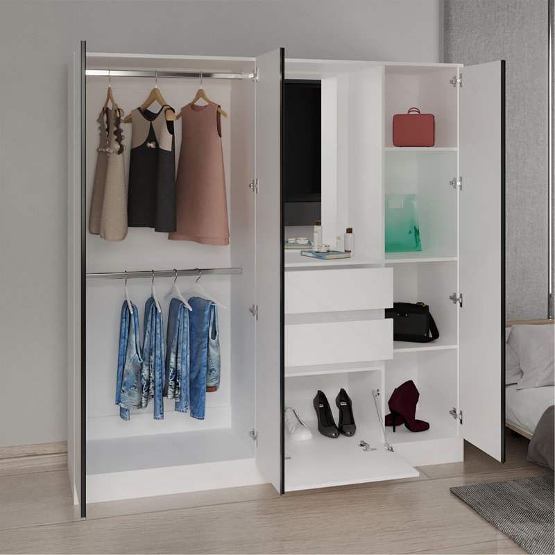 Armoire Minden, chambre à coucher, blanc