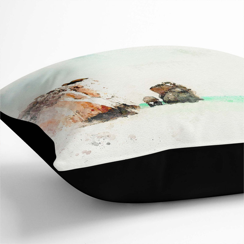 Square Cushion, Black, 55cm H x 55cm W x 20cm D