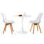 Ensemble de salle à manger moderne 3 pièces, table tulipe ronde blanche 23,6 po avec 2 chaises en acrylique blanc transparent-250574040-250574052