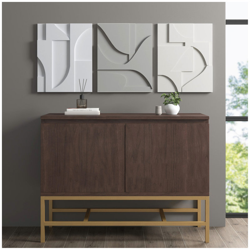 Ensemble de 3 décorations murales géométriques en bois aggloméré