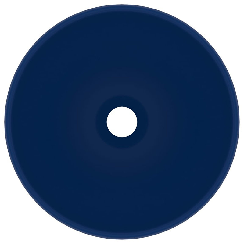 Belfry Bathroom Yogi 325mm L x 325mm W Ceramic Circular Countertop Basin Sink, Dark Blue