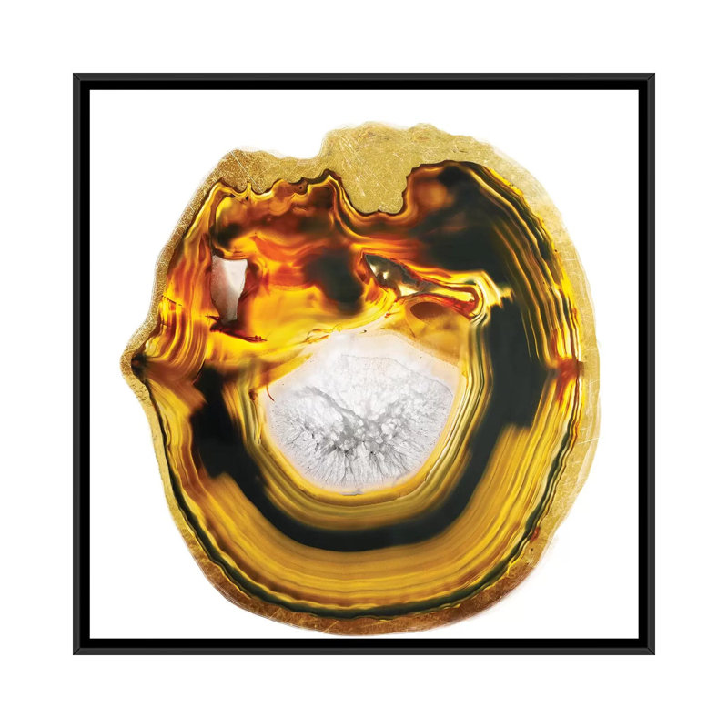 Smelted Amber, impression sur toile tendue, H 18 po x l 18 po x P 1,5 po, Toile encadrée noire, Pas de tapis