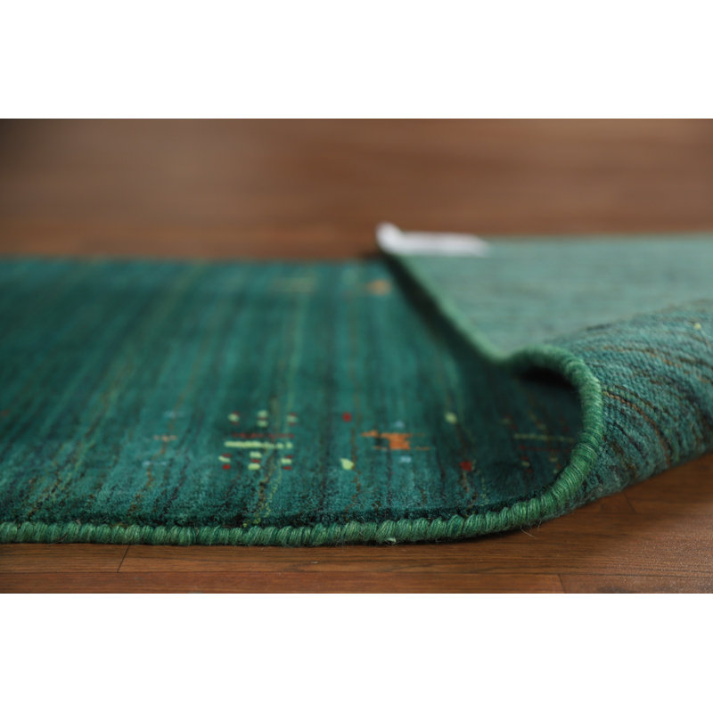 Tapis tribal vert Gabbeh 3 x 10