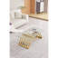 Table basse 47 po rectangulaire moderne en verre trempé avec accents en acier inoxydable doré, pour bureau à domicile, base supérieure facile à assembler, salon