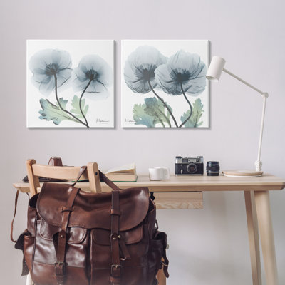 Ensemble de 2 toiles lumineuses avec fleurs saphir, design par Albert Koetsier