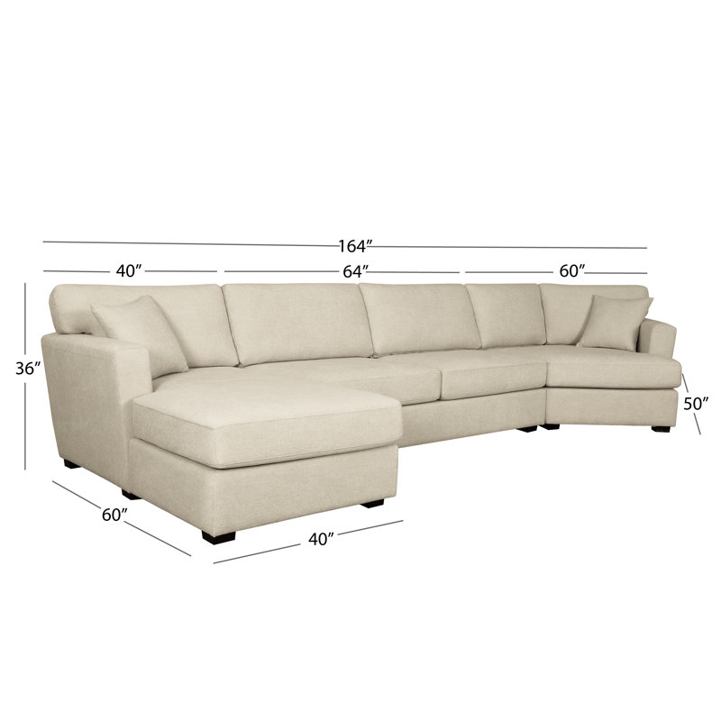Canapé modulaire réversible de 164 po de largeur Lela Arrollo, Sable