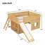  Lit mezzanine double avec glissade, tablettes de rangement et fenêtre, naturel-616509031