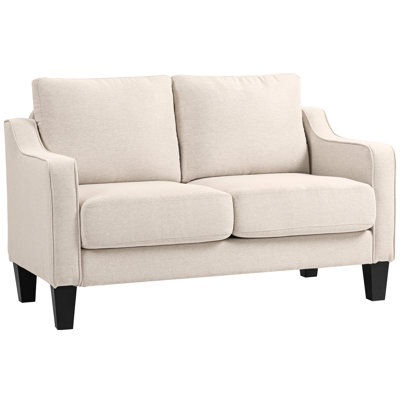 Loveseat Sofa, Linen Couch with Pocket Spring