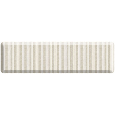 Anti-Fatigue Kitchen Comfort Mat, Sandstone Linen Stripes Pattern in Tan