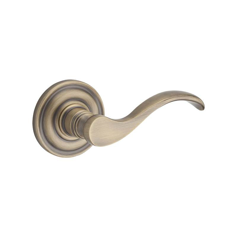 Curve Single Dummy Door Lever with Traditional Round Rose, Right, Polished Chrome