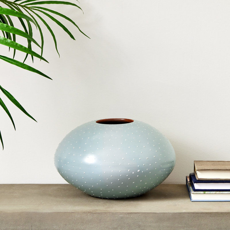Zayas Handmade Table Vase, Light Blue, Overall Height- 8''