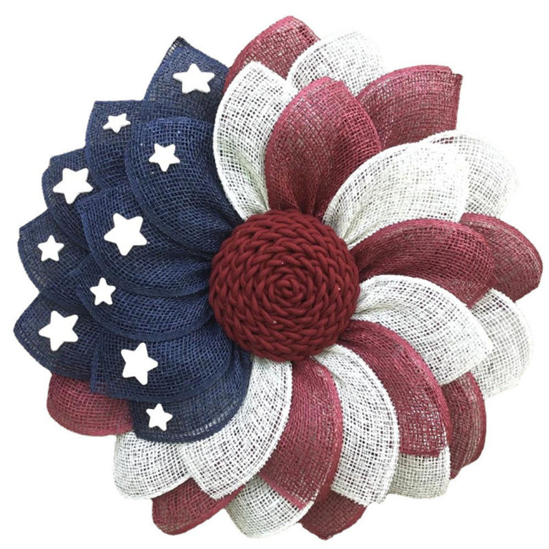 Couronne de la fête de l’Independance, couronne, drapeau, rouge, blanc, bleu, étoile, décoration, couronne, porte
