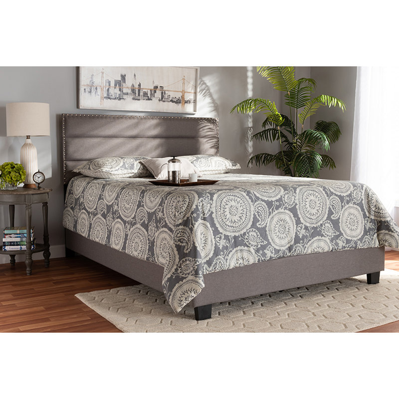 Lit tapissier standard Etalo, Gris, Grand