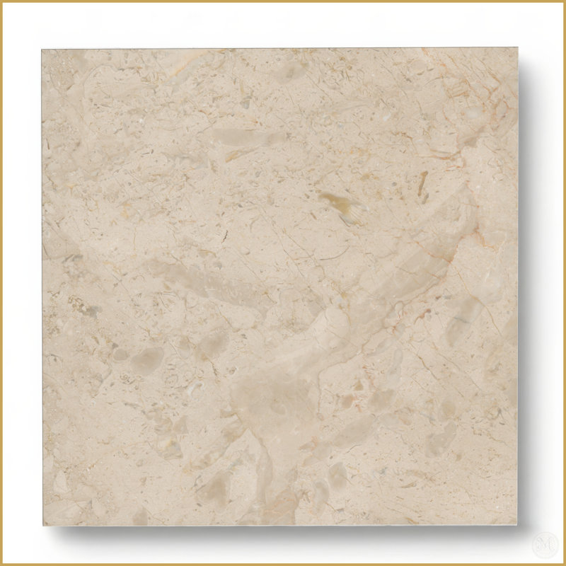 Carreau de marbre Crema Marfil adouci de 30,5 x 30,5 cm