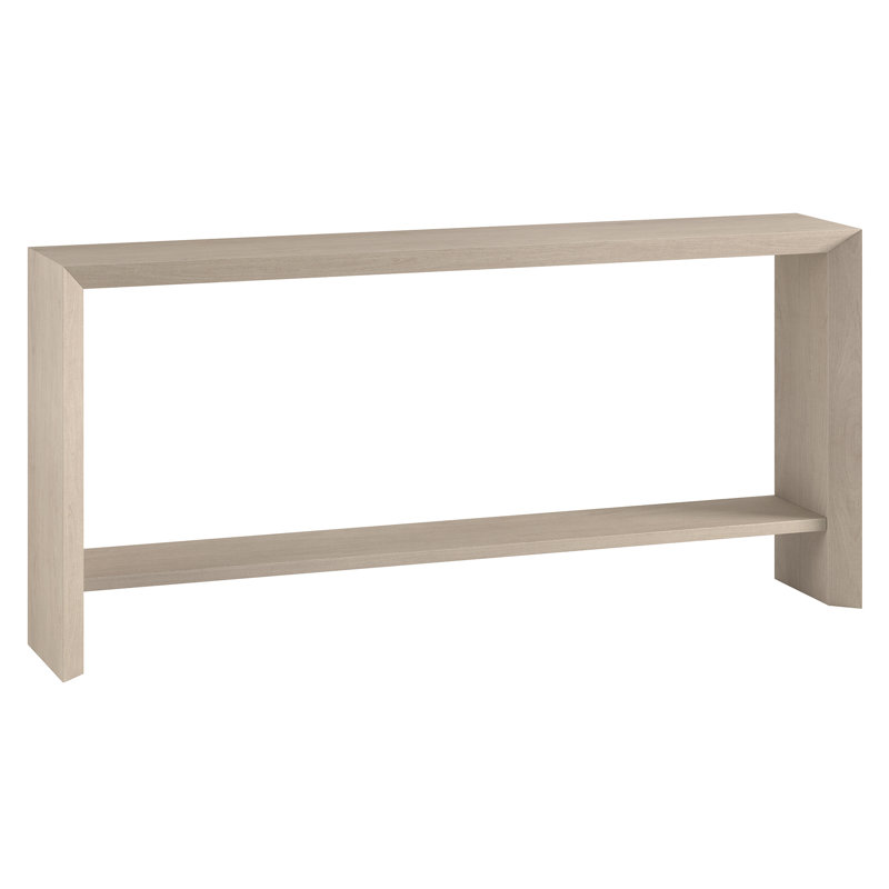 Osman Rectangular Console Table in Antiqued Grey Oak, 30" H x 64" W x 11.63" D, White