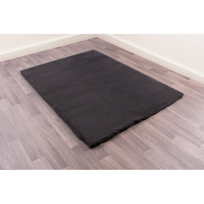 Horatio Solid Colour Hand Woven Shag Area Rug, Rectangle 60 x 100cm