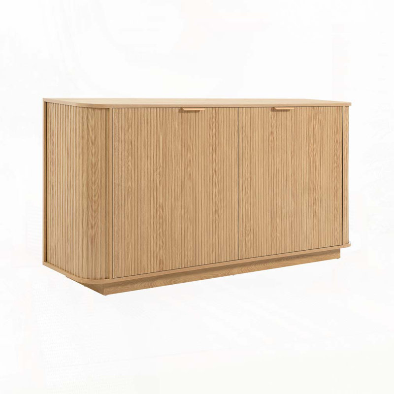 Buffet en bois, Naturel / Or