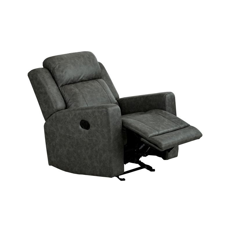 Fauteuil oscillant inclinable, microfibre polie gris anthracite, Charcoal