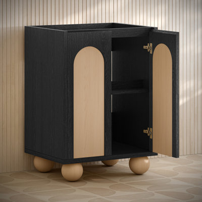 Plaisir II 24" Freestanding Bathroom Vanity Cabinet Without Top In Oak
