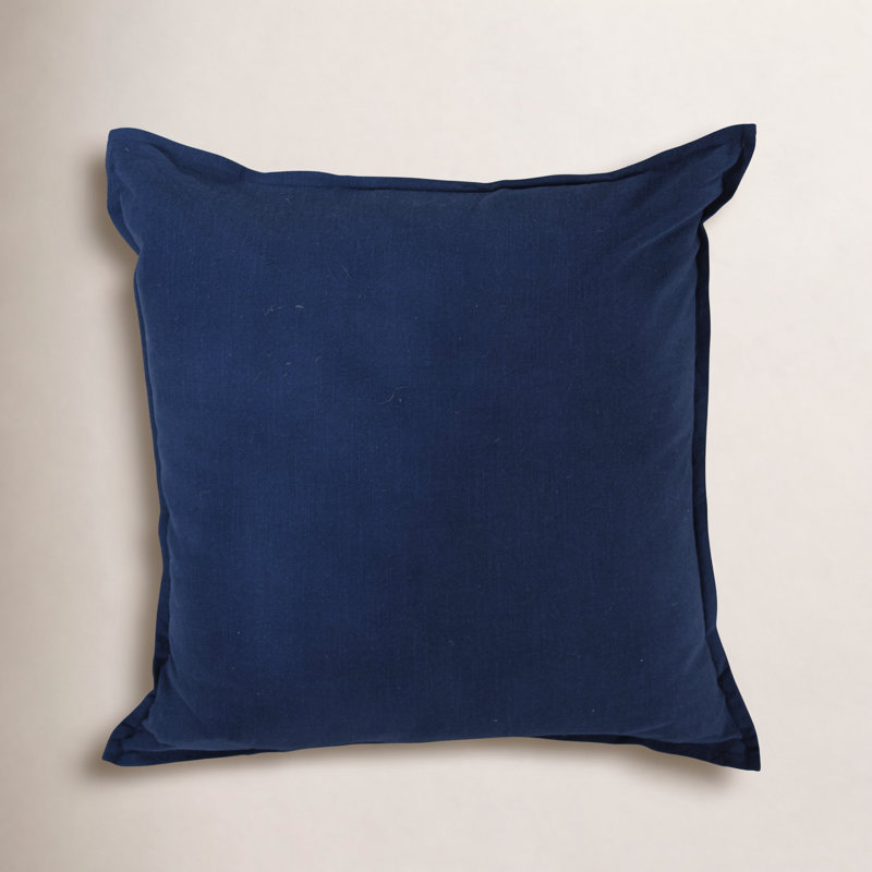 100% Cotton Poly Filled Throw Pillow, Poly Fill, Navy