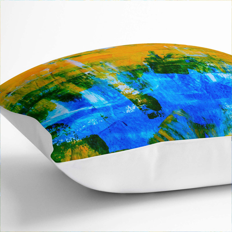 Abstract Square Throw Cushion, 40 x 40 cm, White