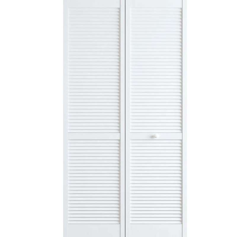 Porte pliante en bois à persiennes, 36 po x 80 po, Blanc