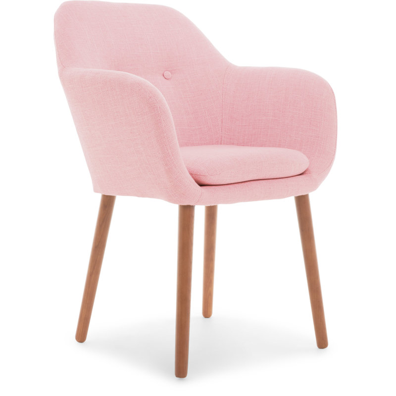 Adore Decor Roux Mid-Century Accent Chair for Home Office or Living Room, Blush