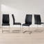 Chaise en porte-à-faux rembourrée en similicuir Austwell Modern (ensemble de 4)-559699265-553536582