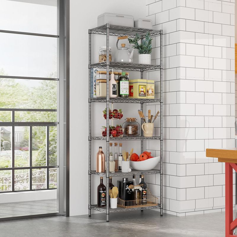 Tablettes de rangement réglables, Argent argent, H 69 po x l 21,25 po x P 11,41 po