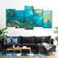 "Abstract Blue and Gold Abstract Texture", ensemble de 5 pièces par Blair A Set-93061179