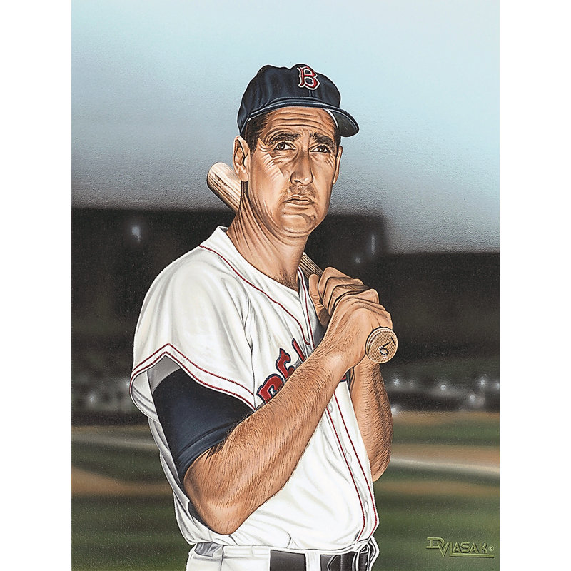 "Ted Williams" par Darryl Vlasak, reproduction d'art sur toile tendue, H 16 po x l 12 po x P 1,5 po