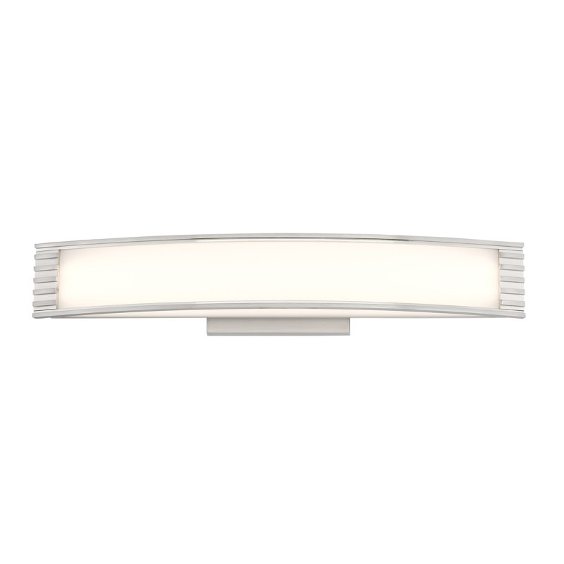 Ebern Designs Brushed Nickel With White Led Wall Mount, Brushed Nickel