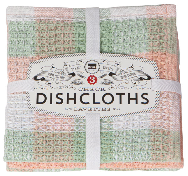 Now Designs Ripple Cotton Dish Towels, Set of 2, Sage 2